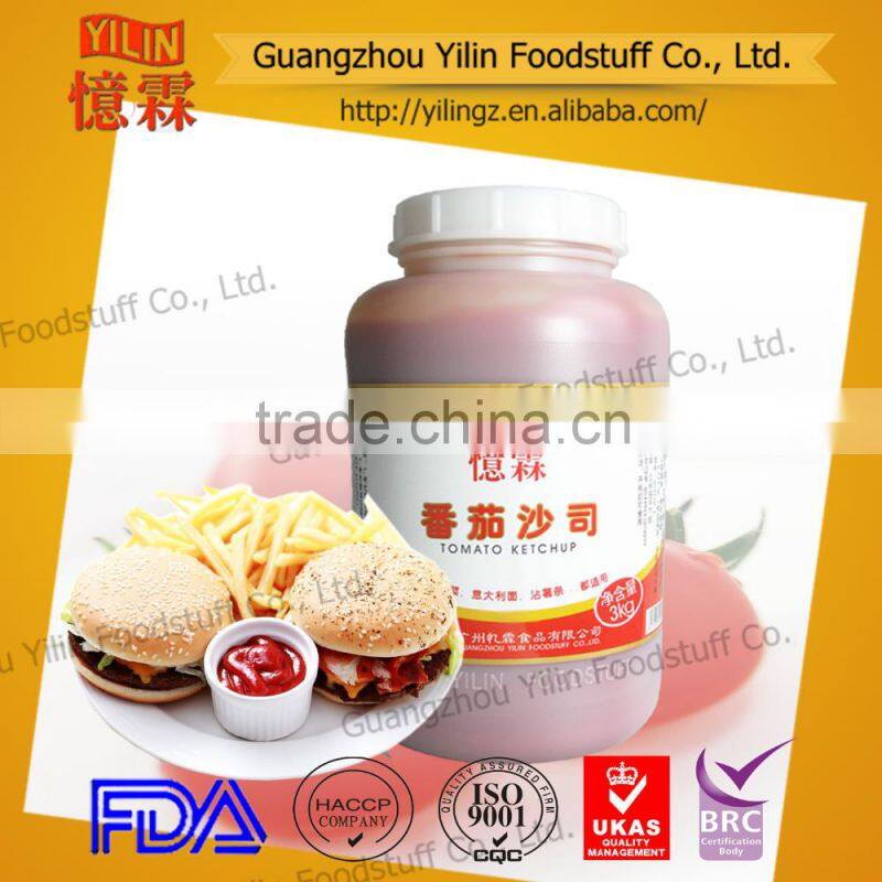 China OEM factory 3kg bulk pack branded tomato sauce