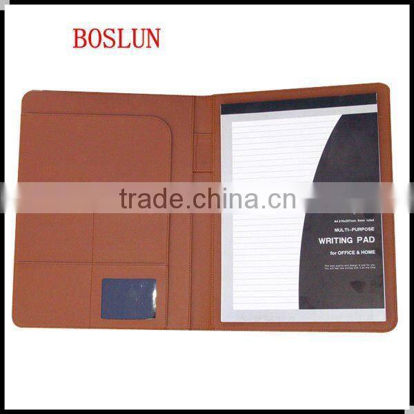 Zipper multifunction pu leather caculator business manager portfolio folder