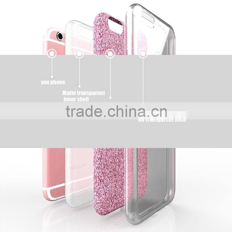 Three layer shinely diamond phone case for Apple phone 5 5s 6 6s plus for Samsung S4 mini
