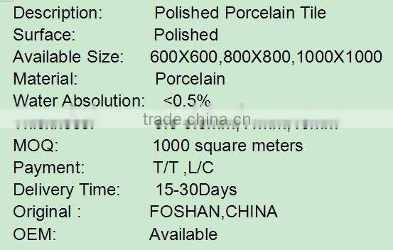 Polished Finished Pure Jet Black Glazed Porcelain Tile azulejos