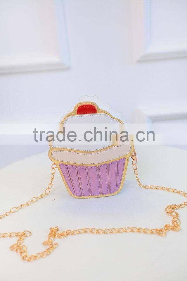 2016 hot selling wallet ice cream coin purse girl cute wallet with chain