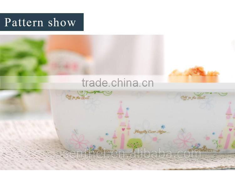 2016 new 3 compartment ceramic lunch box