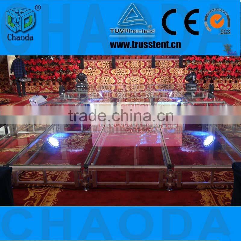 Transparent clear lighting white acrylic glass wedding stage platform