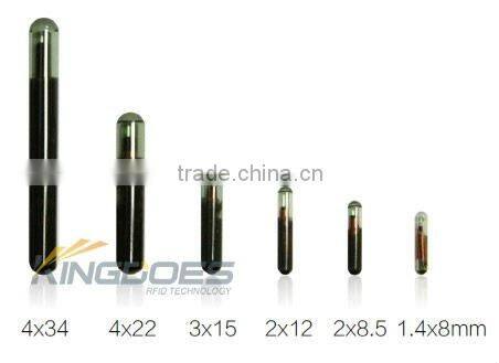 2.12x8.5mm rfid pet microchip glass transponder