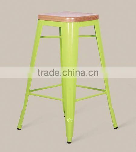 Vintage Industrial Stripped and Polished Meta French Style Cafe Bar Stool