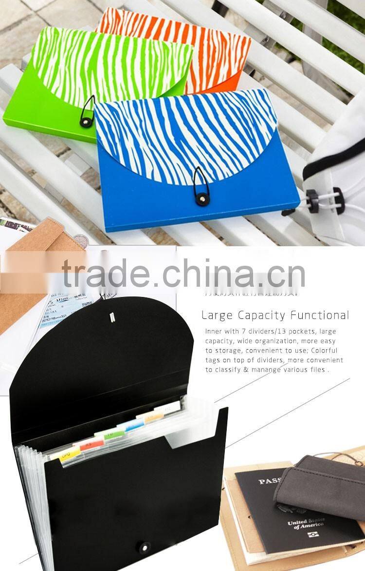 High Quality A4 Plastic Expandable File Wallet With Elastic Closure