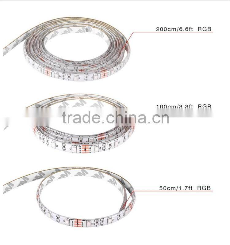 50cm 19.7in RGB LED Strip Light TV Background Lighting Kit RED GREEN BLUE With 5V & USB Light Controller