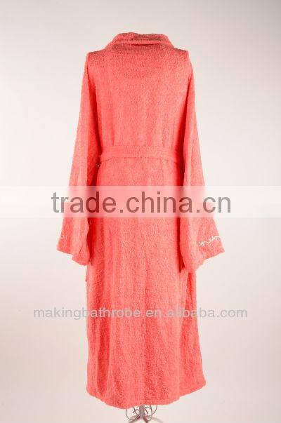 100% cotton terry red adult bathrobe