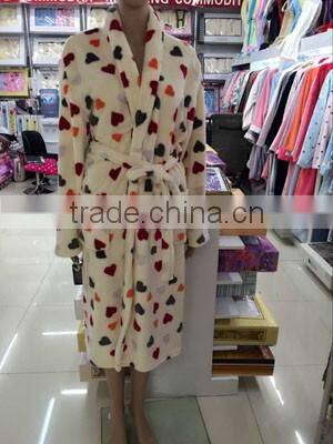 Plastic brushed fleece bathrobe made in China