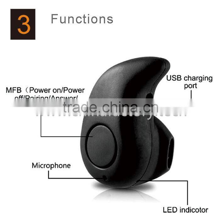 2016 popular and fashionable S530 micro bluetooth earpiece invisible spy earbud