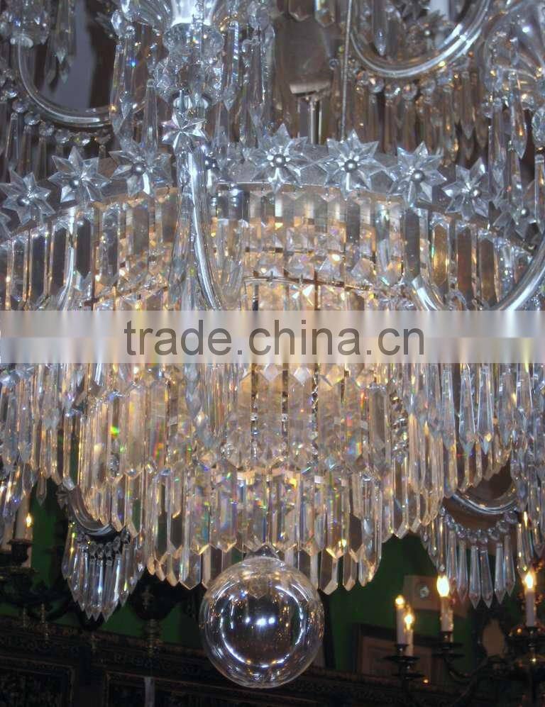 530-10 English Regency Style 15-Light Crystal Chandelier