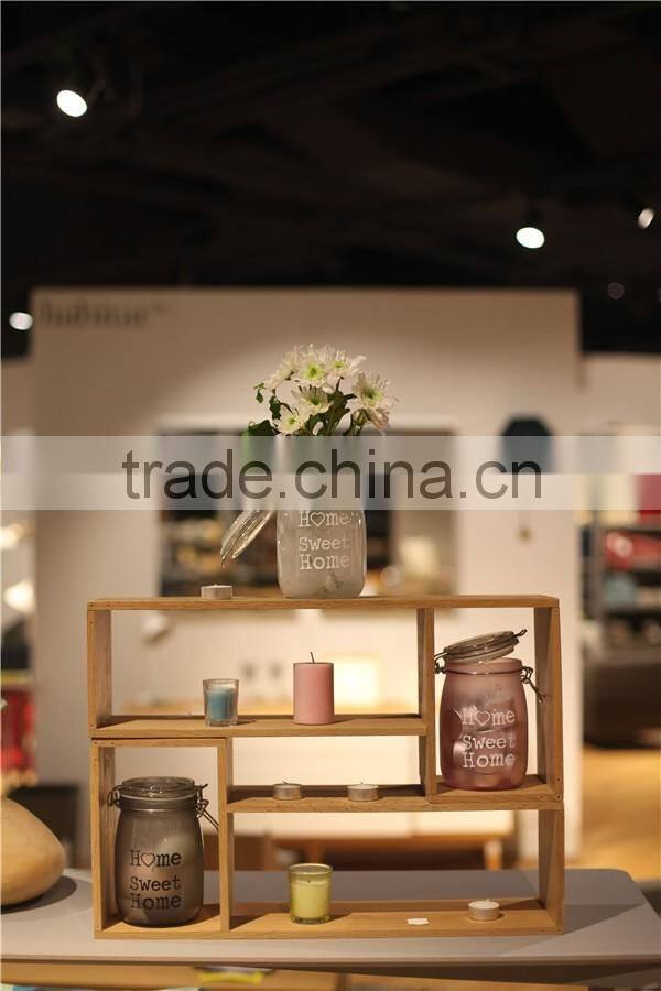 foodgrade transparent colorful glass bottle storage jar with lid