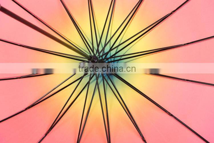 2015 new Alibaba China supplier Wholeslae Custom Brand rainbow market umbrella