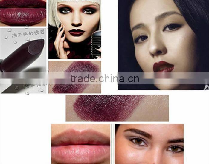 Wholesale High Quanlity Sexy Safe Black Purple Colors Brands Natural Matte Waterproof Lipstick