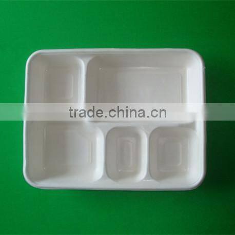 Disposbale Biodegradable Sugarcane Five Compartments Food Containers