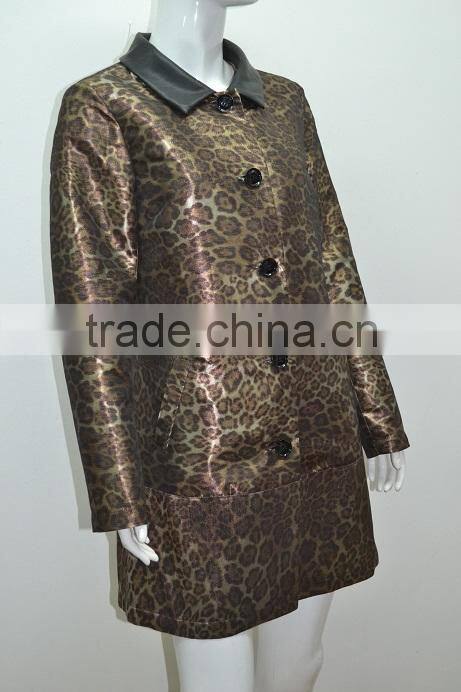 Leopard Printed women summer coat thin trench coat for office wearing