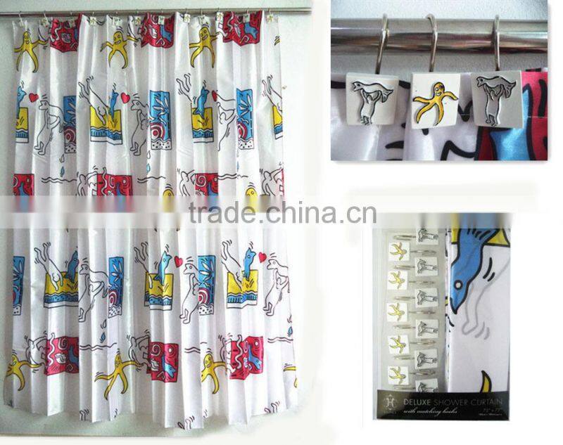 Factory can supply directly Lovely shower curtain waterproof;hand crafted shower curtain