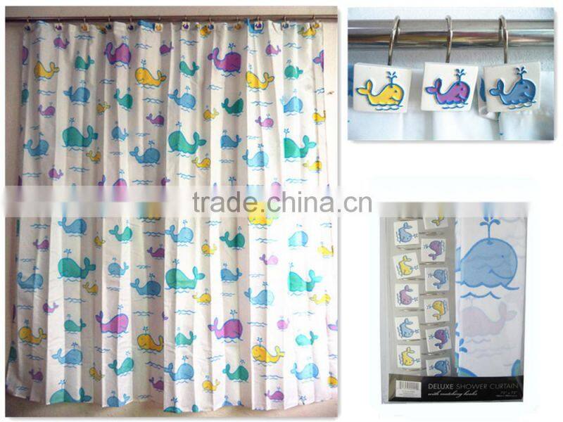Factory can supply directly Lovely shower curtain waterproof;hand crafted shower curtain