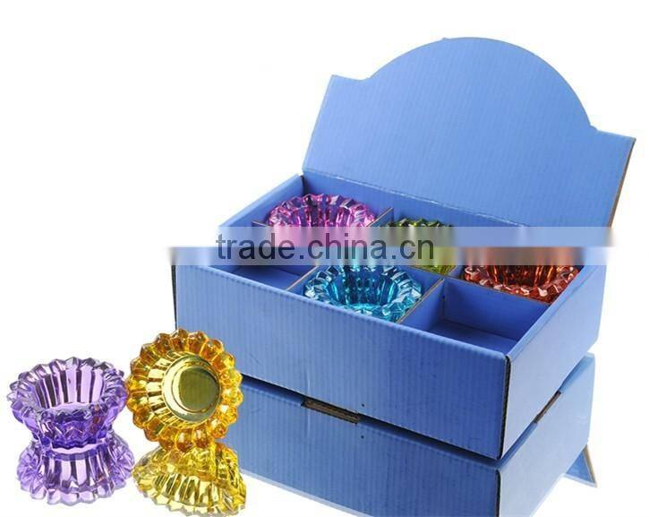 Sunflower Colorful Glass Tealight Candle Holder