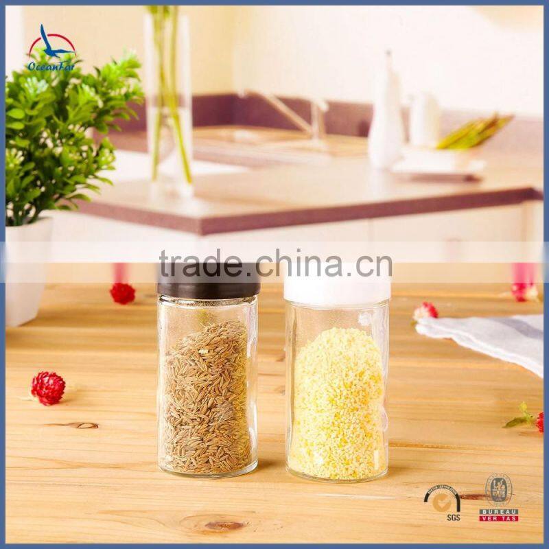 Hot Sale Bulk Decorative Spice Jars Plastic Lid Pepper Bottle