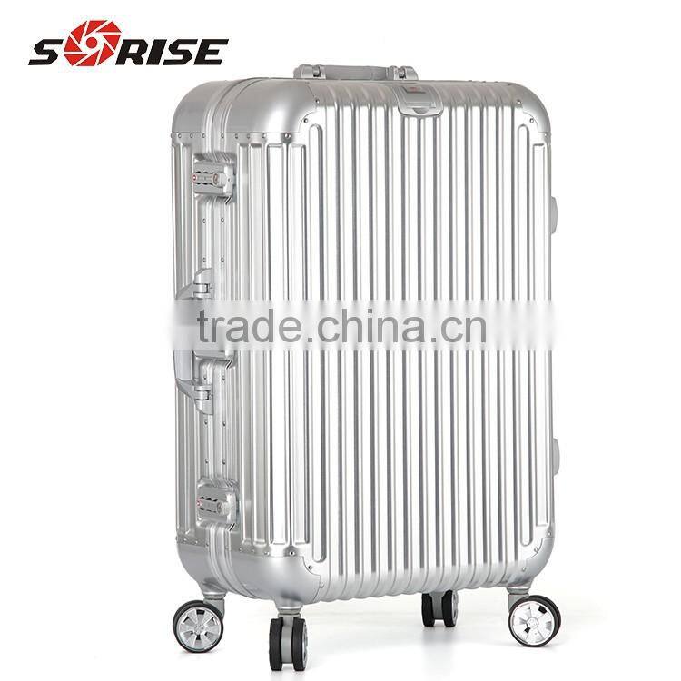 men women light aluminum travel trolley case with wheels