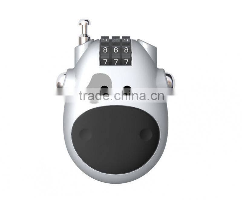 3-dial combination cable computer lock ,Security combination steel Cable Lock ,Retractable steel cable combination lock