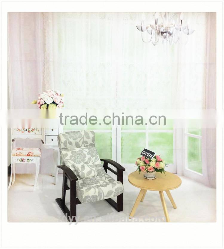 TDX-608-2 QVB HANGZHOU JIANDE TONGDA LINEN FABRIC SEAT AND BIRCH WOOD FARAME recliner chair