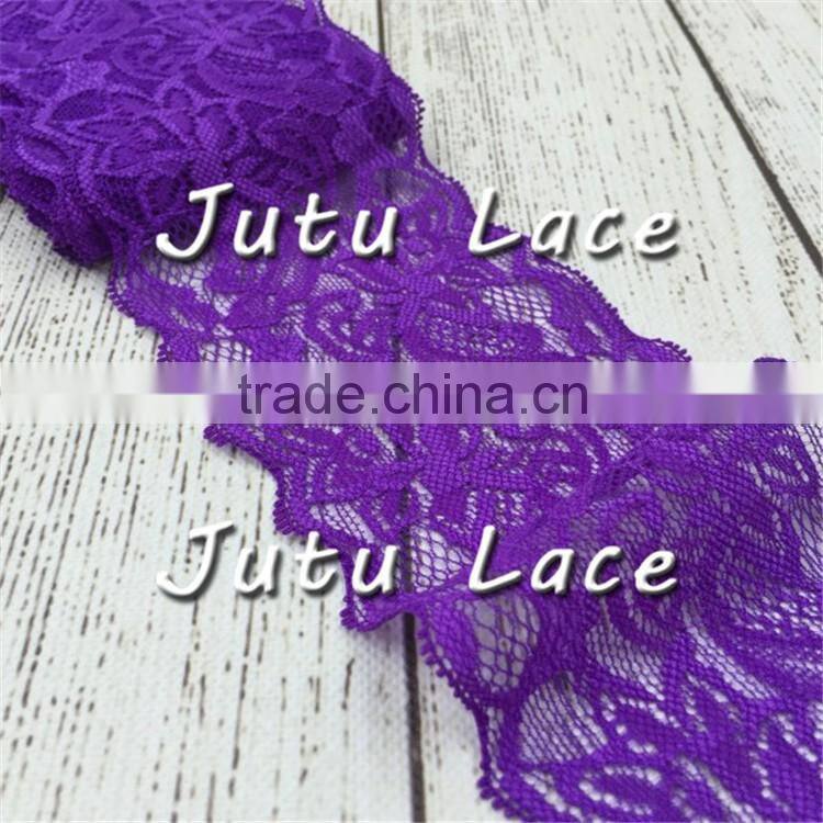 Hot-selling 8cm width lace elastic hair bands -stretchy elastic trim -decorative lace trim