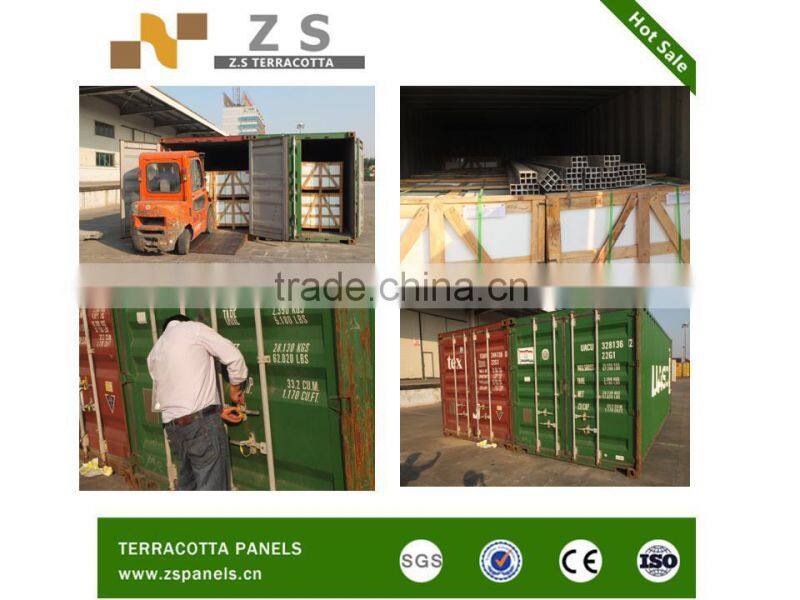 Eco-friendly construction material, terracotta panel , Terracotta Curtain Wall panel Facade Wall System