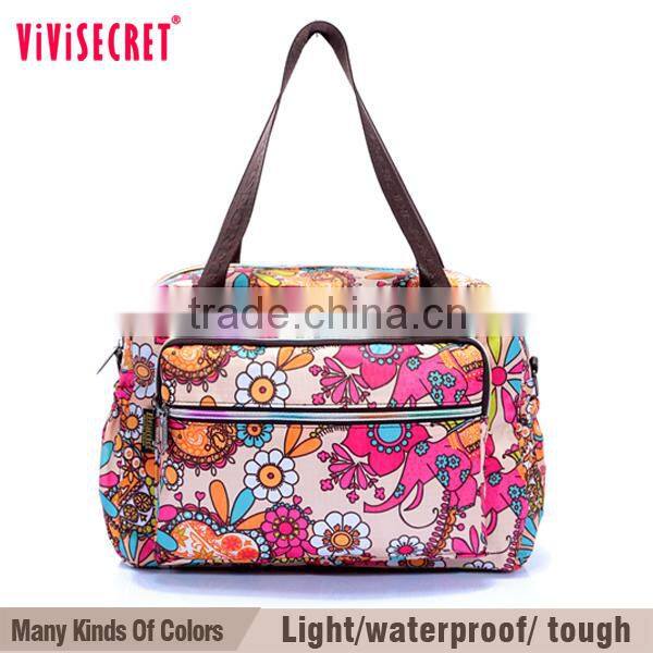 Fashion nylon bags oversized tote bag colorful flower handbags