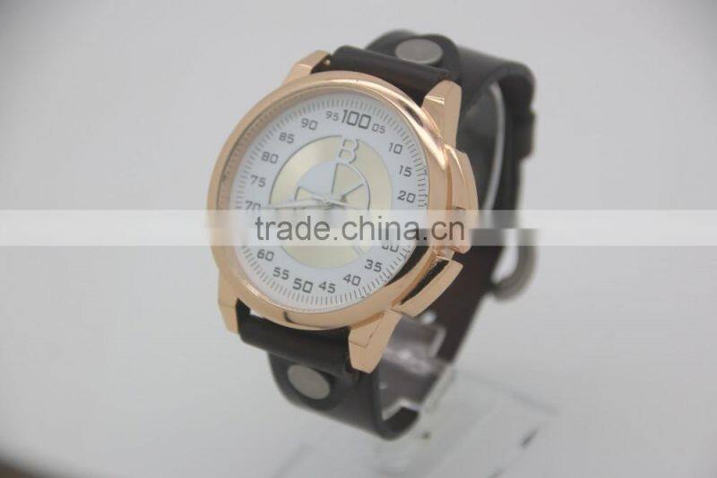custom your owner logo big leather band men charm vintage watch relogio masculino