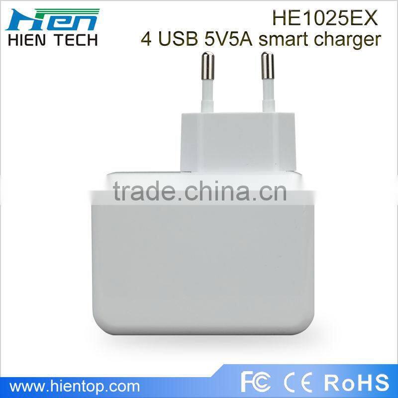 2015 New arrival portable 4 usb charger with folding AC pin