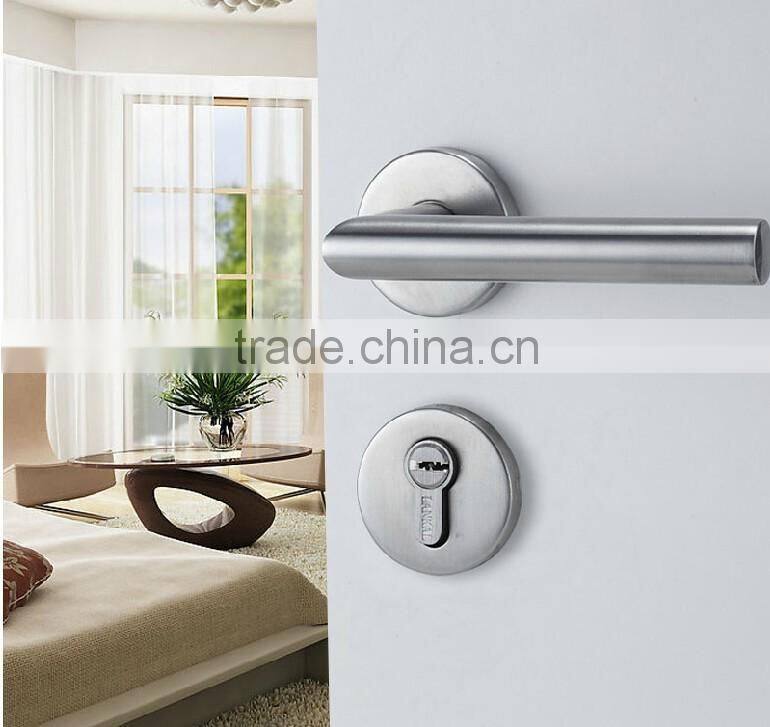 Top sale rubber rose interior 304 stainless steel door handle