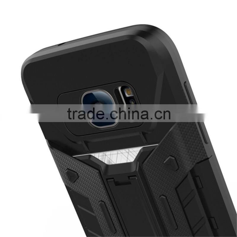 Shenzhen China Suppliers Multi-Function Kickstand Card Slot Holder Case For Samsung S7 Hybrid Armor Case