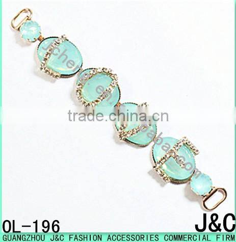 blue color resin stone shoe ornament/ shoe accessory/ shoe trim