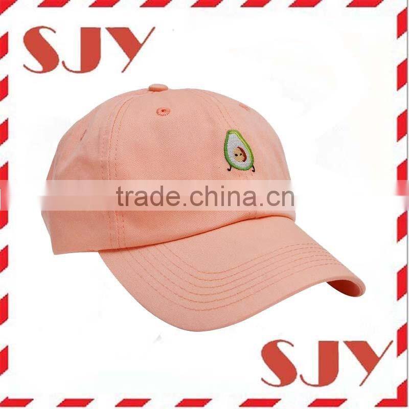 Custom embroidery low profile 6 panel short brim baseball cap