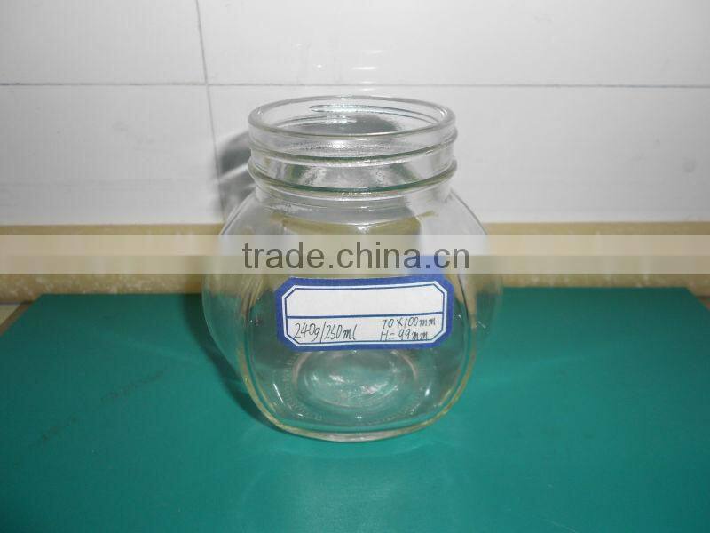 clear glass honey tea jar and food storage jar
