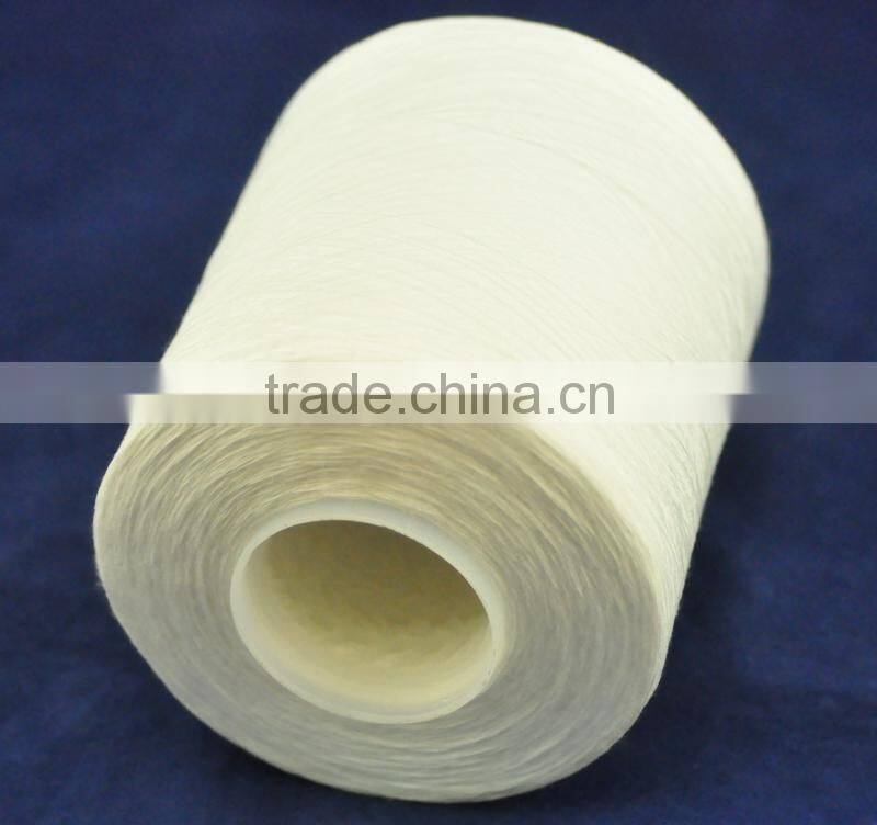 100% poly poly raw white on tube 45/2 core spun yarn manufacturer in China