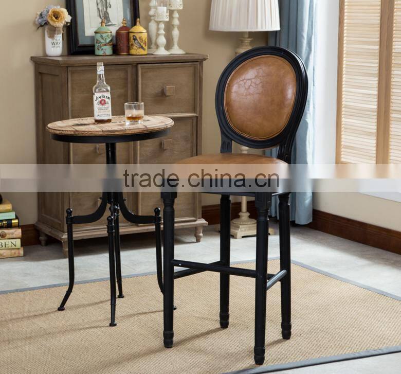 Living room high back wooden frame dining chairs