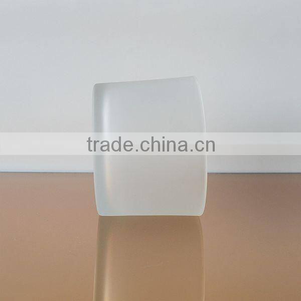 Frosted glass vase for candle