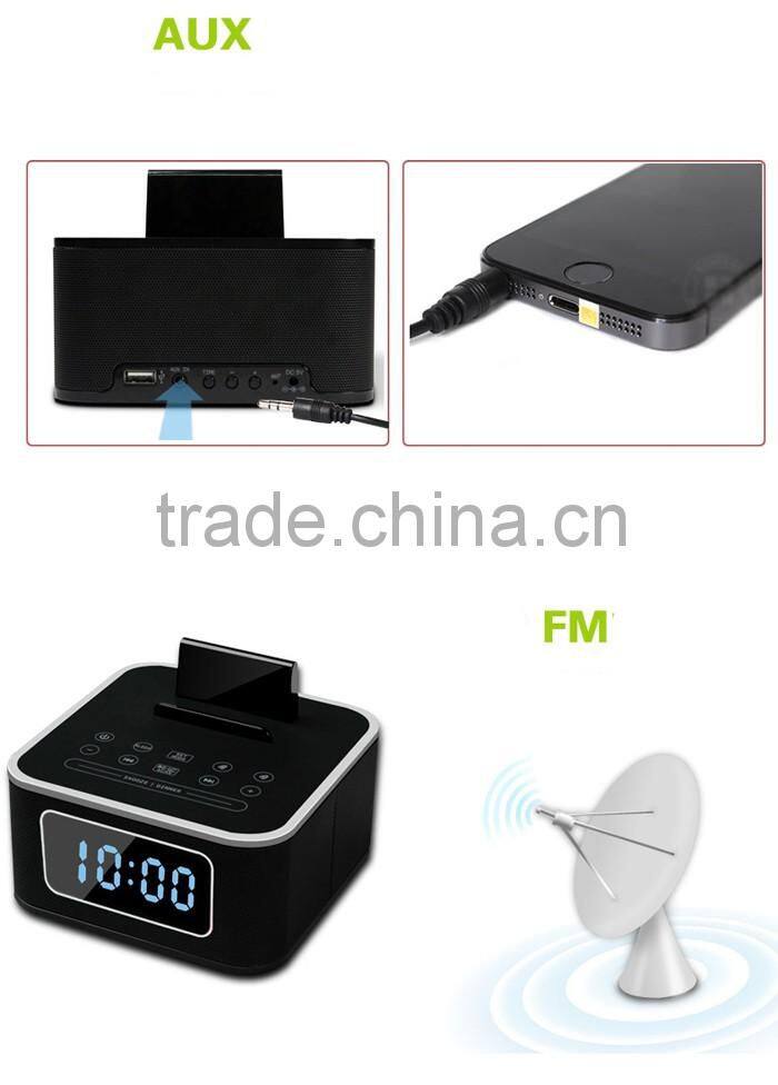 bluetooth speaker with time clock for bedroom hotel