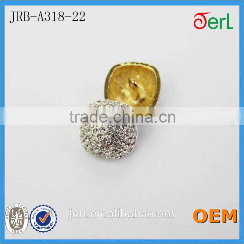 China fancy flower metal fashion rhinestone button wholesale
