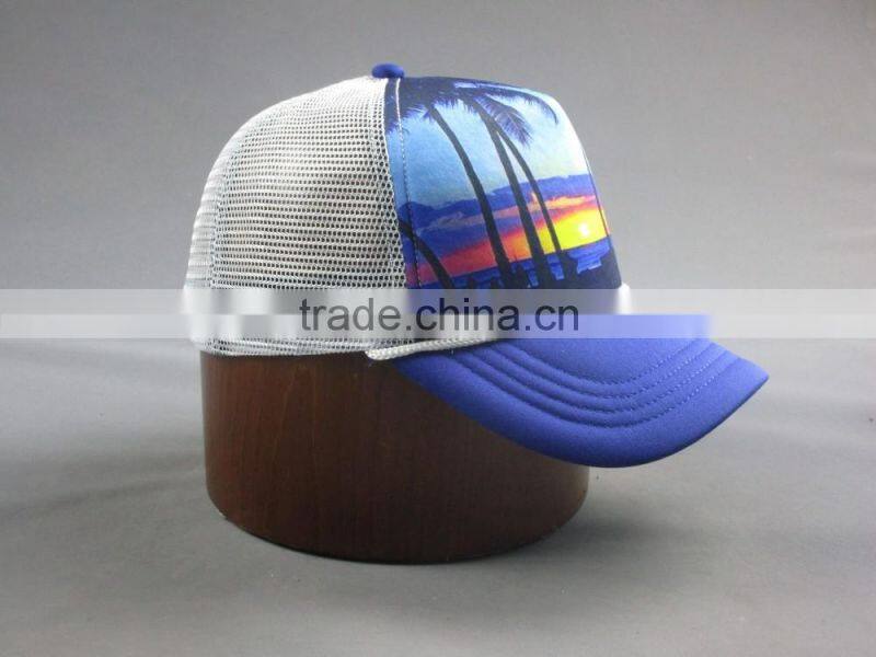 High quality custom 5 panel trucker cap with decoration tap