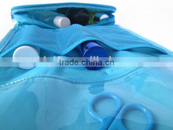 2015 cheap PVC full printing hanging foldable travel toiletry bag