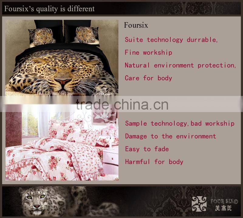 2013 new nantong foursix luxury 100% cotton reactive dye 40s home textile duvet cover pillow 3d bedding set and 3d cotton fabric