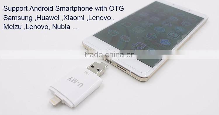 Micro USB OTG USB flash drive custom memory disk 32G 64G for iPhone 5 5s 6 6s 6 plus for iPad air mini android smartphone