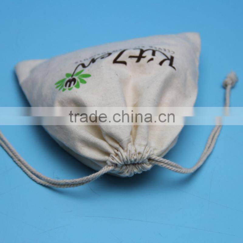 Yuanjie wholesale customzied size muslin calico drawstring cotton t-shirt pouches