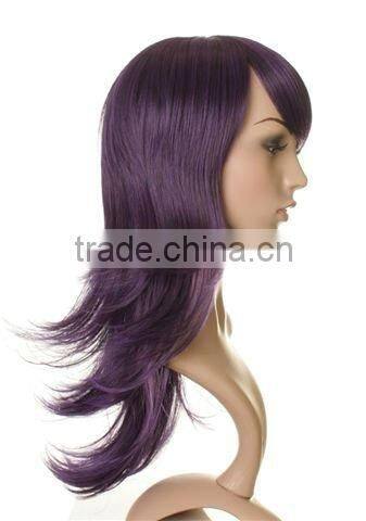 fashionable medium purple wig