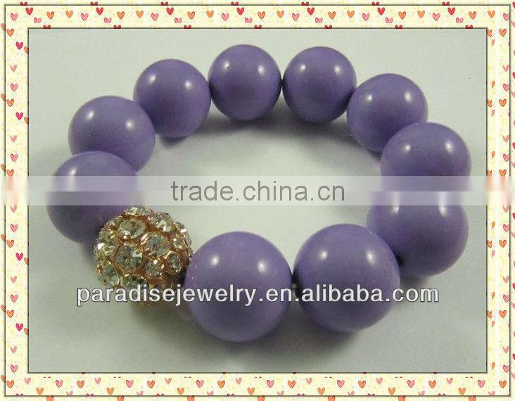 2012 Popular Colorful handmade stretch crystal charm beaded Bracelet-11pcs/row-B22042-4