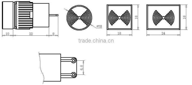 220 industrial small electronic black buzzer E6-Y-B E6-F-B E6-J-B